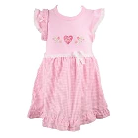 Tuti Fruiti New 2 Pc Baby Girls Embroidered Pink Gingham Dress